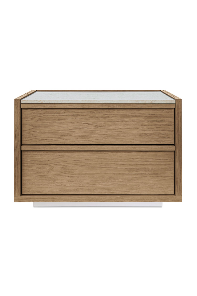 2-Drawer Solid Oak Nightstand | Novi Living Ashcroft | Oroa.com