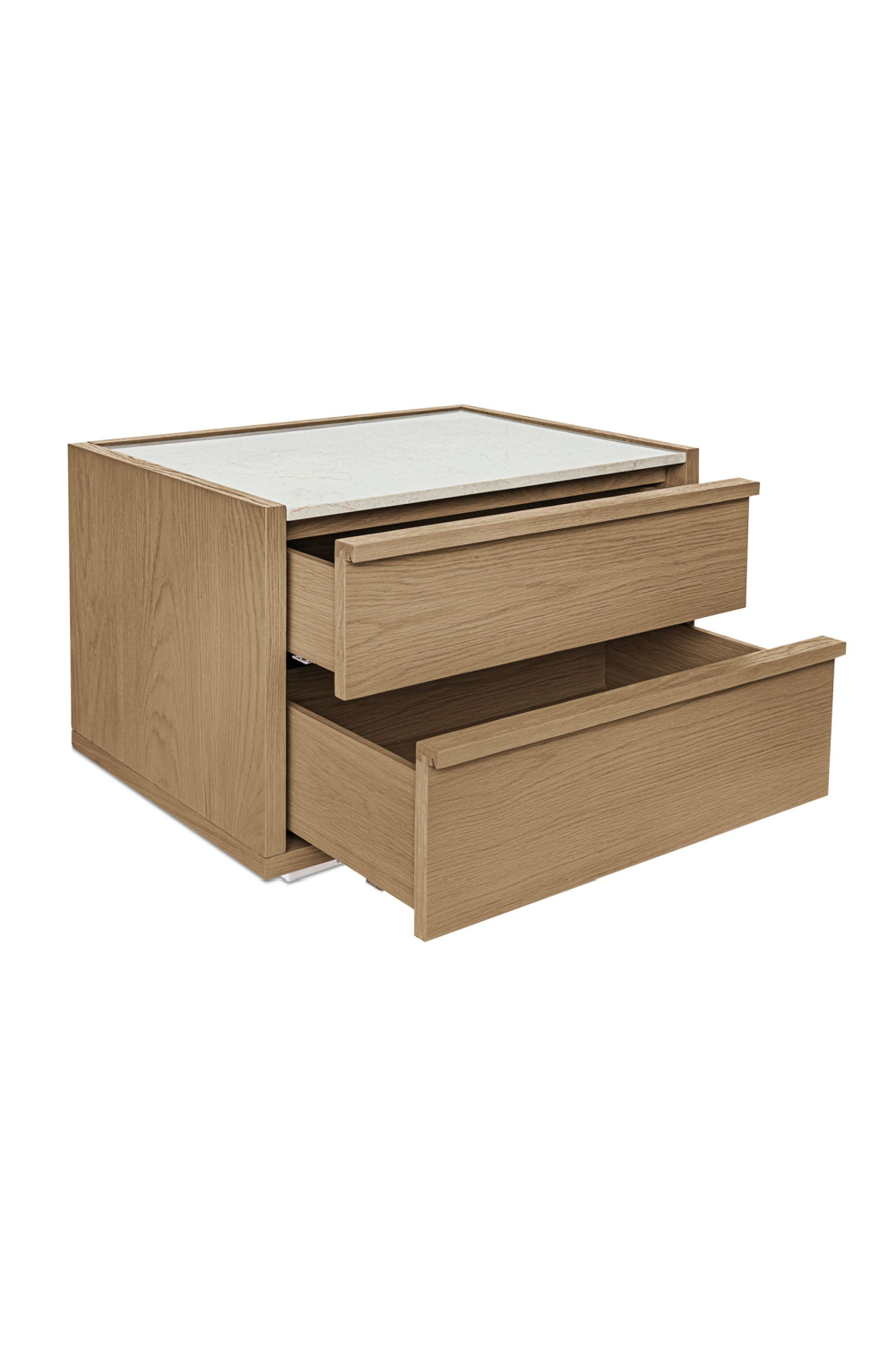 2-Drawer Solid Oak Nightstand | Novi Living Ashcroft | Oroa.com