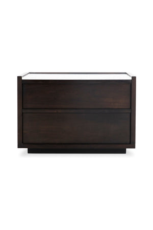 Modern European furniture - Acacia Veneer 2-Drawer Nightstand - www.oroa.com