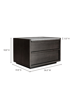 Modern European furniture - Acacia Veneer 2-Drawer Nightstand - www.oroa.com