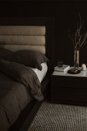 Modern European furniture - Acacia Veneer 2-Drawer Nightstand - www.oroa.com