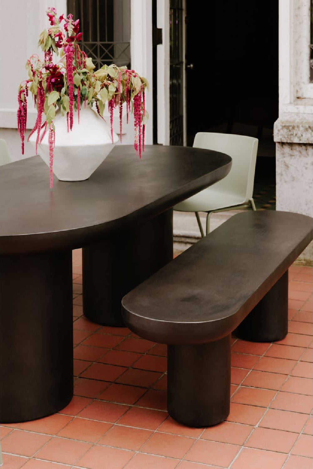 Modern European furniture - Black Indoor/Outdoor Oval Dining Table - www.oroa.com