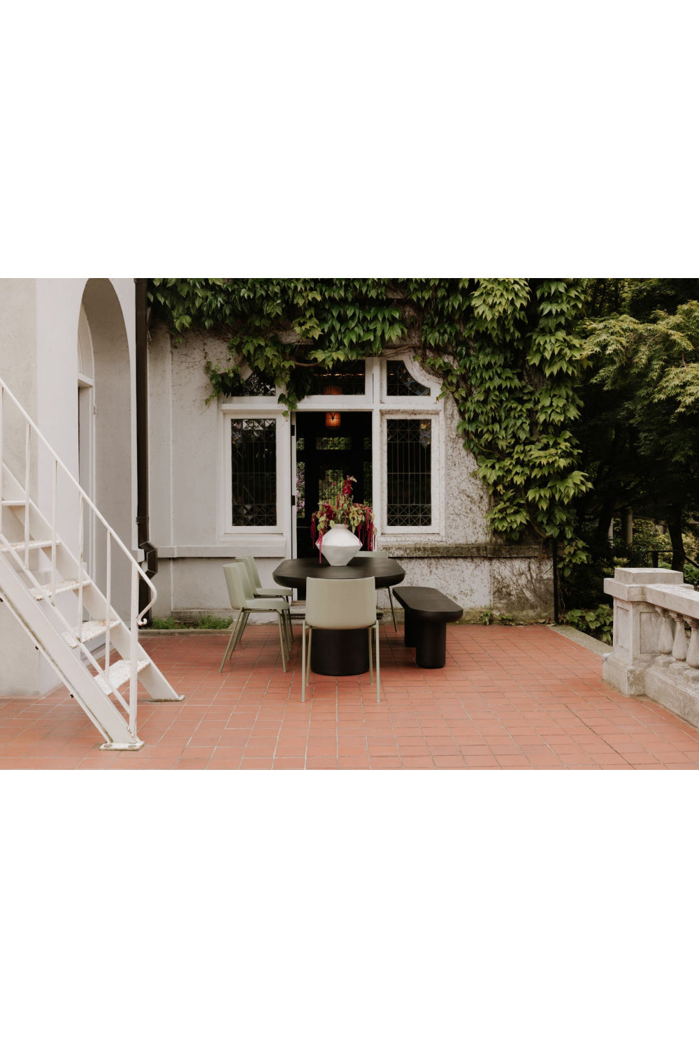 Modern European furniture - Black Indoor/Outdoor Oval Dining Table - www.oroa.com