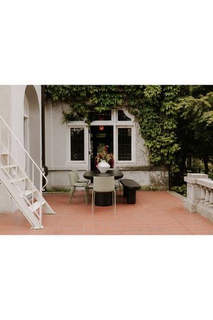 Modern European furniture - Black Indoor/Outdoor Oval Dining Table - www.oroa.com