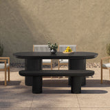 Modern European furniture - Black Indoor/Outdoor Oval Dining Table - www.oroa.com
