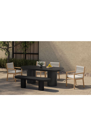 Modern European furniture - Black Indoor/Outdoor Oval Dining Table - www.oroa.com