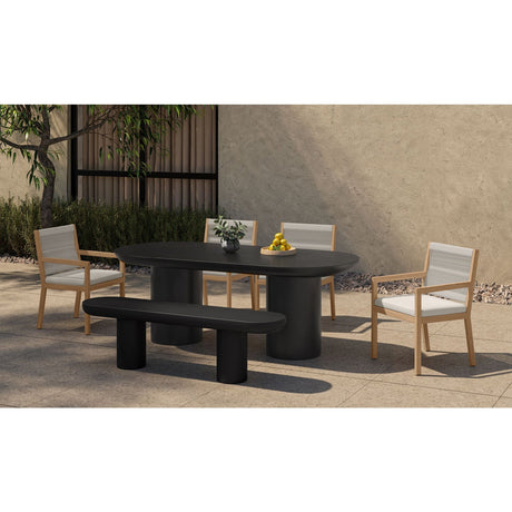 Modern European furniture - Black Indoor/Outdoor Oval Dining Table - www.oroa.com