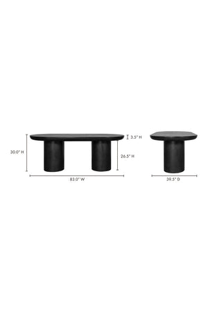 Modern European furniture - Black Indoor/Outdoor Oval Dining Table - www.oroa.com