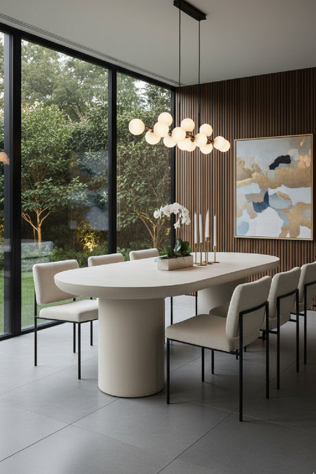 Cream Concrete Dining Table | Novi Living Rocca