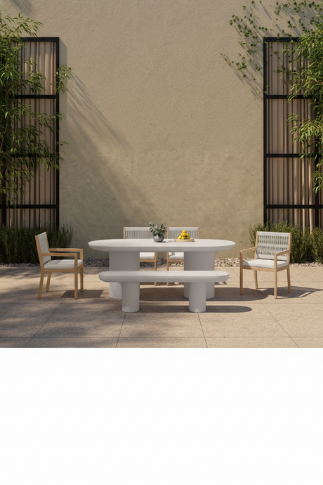 Modern European furniture - Indoor/Outdoor Concrete Bench - www.oroa.com