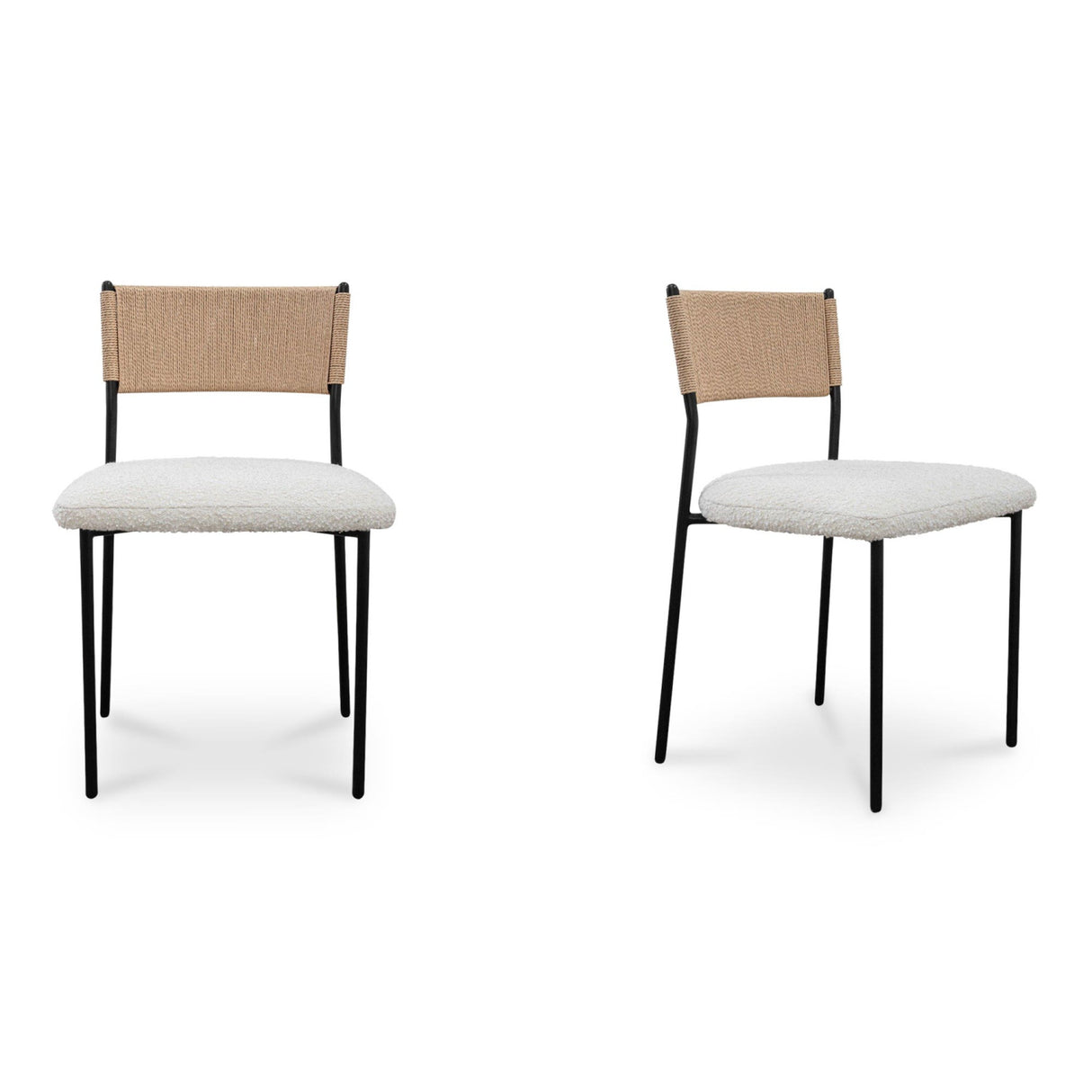 Modern European furniture - White Boucle Dining Chair (2) - www.oroa.com