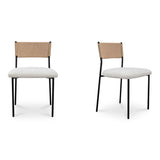 Modern European furniture - White Boucle Dining Chair (2) - www.oroa.com