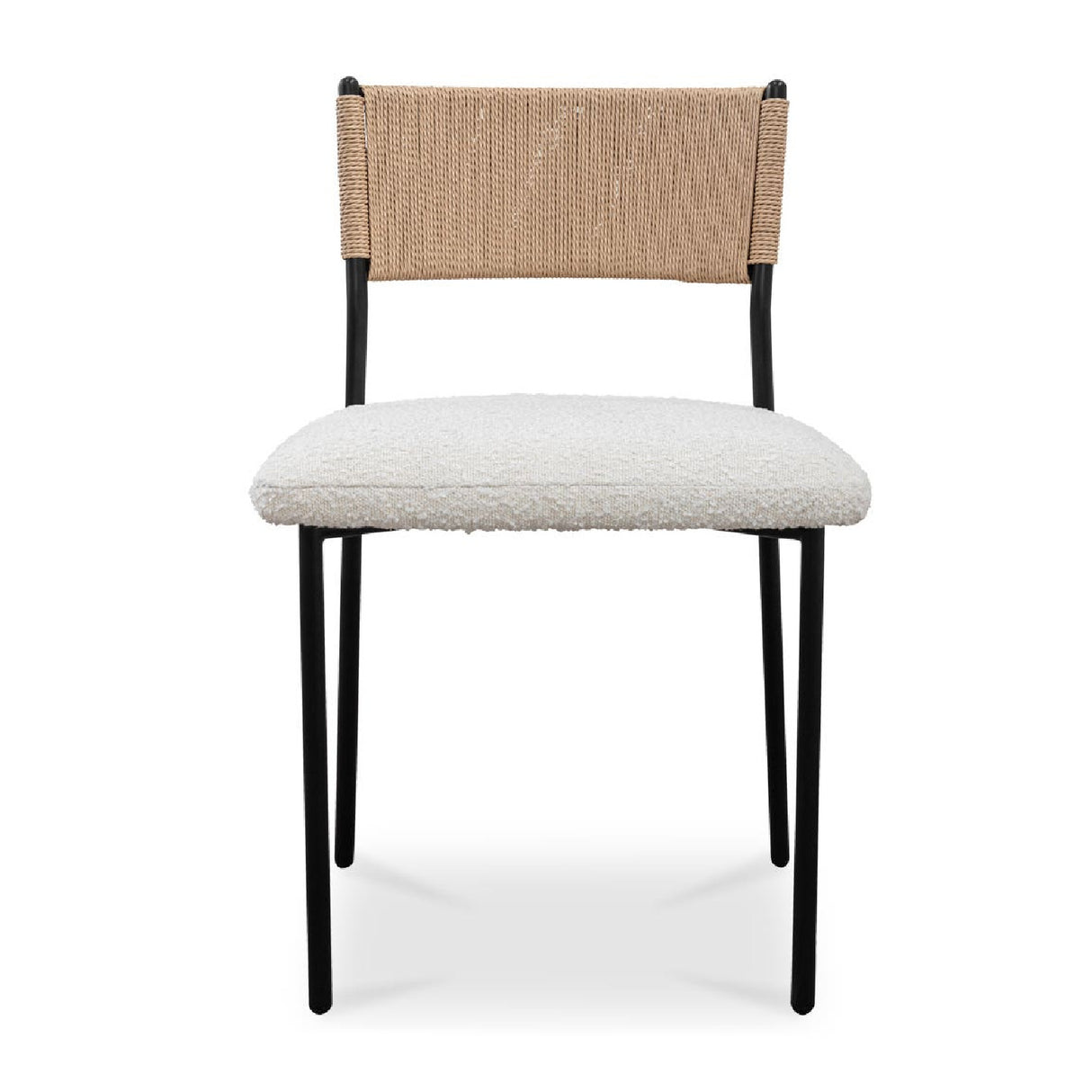 Modern European furniture - White Boucle Dining Chair (2) - www.oroa.com