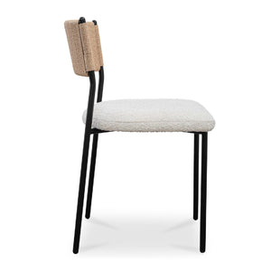 Modern European furniture - White Boucle Dining Chair (2) - www.oroa.com