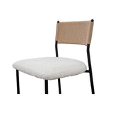 Modern European furniture - White Boucle Dining Chair (2) - www.oroa.com