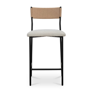   Modern European furniture - White Boucle Seat Counter Stool - www.oroa.com | Oroa.com