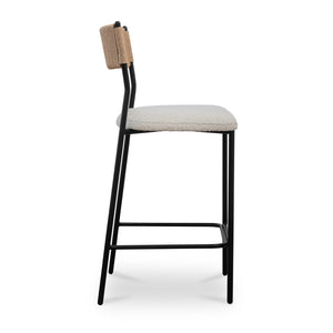  Modern European furniture - White Boucle Seat Counter Stool - www.oroa.com | Oroa.com