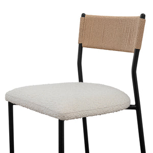   Modern European furniture - White Boucle Seat Counter Stool - www.oroa.com | Oroa.com