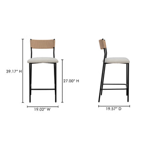   Modern European furniture - White Boucle Seat Counter Stool - www.oroa.com | Oroa.com