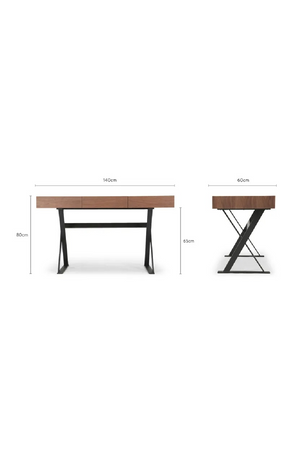 Grained Wood 3-Drawer Desk | NV Gallery Tuxedo | Oroa.com
