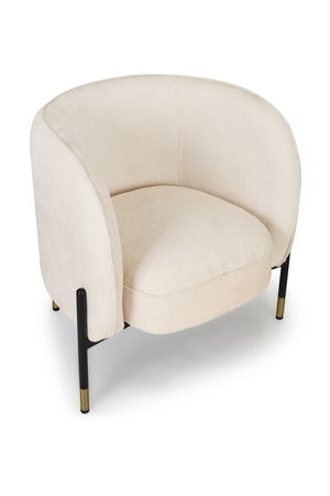 Cream Tweed Curved Accent Chair | NV Gallery Chuck | Oroa.com