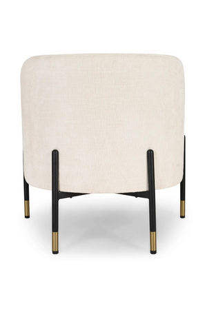 Cream Tweed Curved Accent Chair | NV Gallery Chuck | Oroa.com