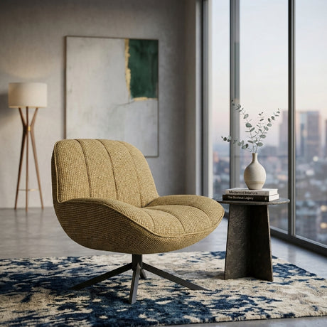   Channeled Tweed Swivel Chair | Oroa.com