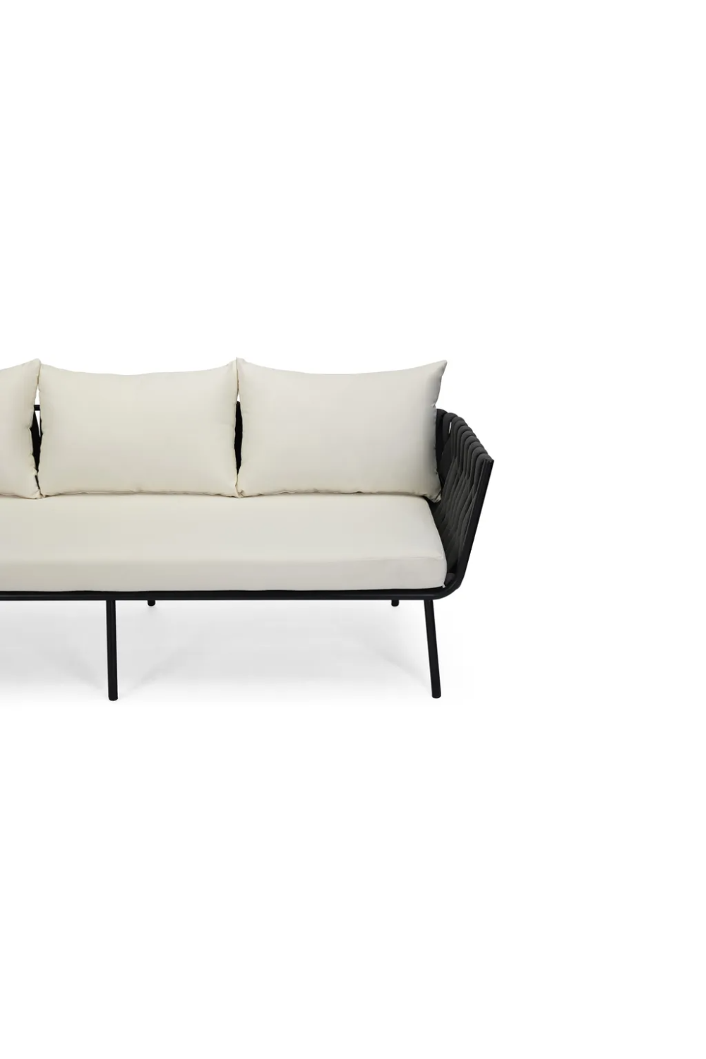 Black Rope 3-Seater Outdoor Sofa | NV Gallery Hamptons | Oroa.com