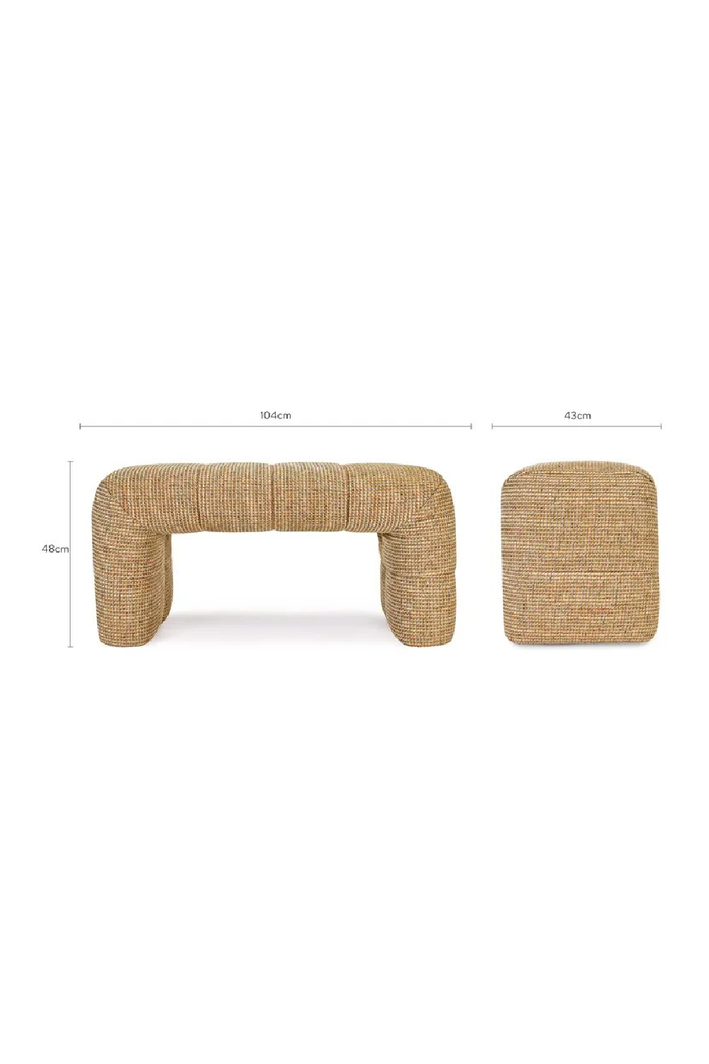 Yellow Tweed Upholstered Bench | NV Gallery Meeko | Oroa.com