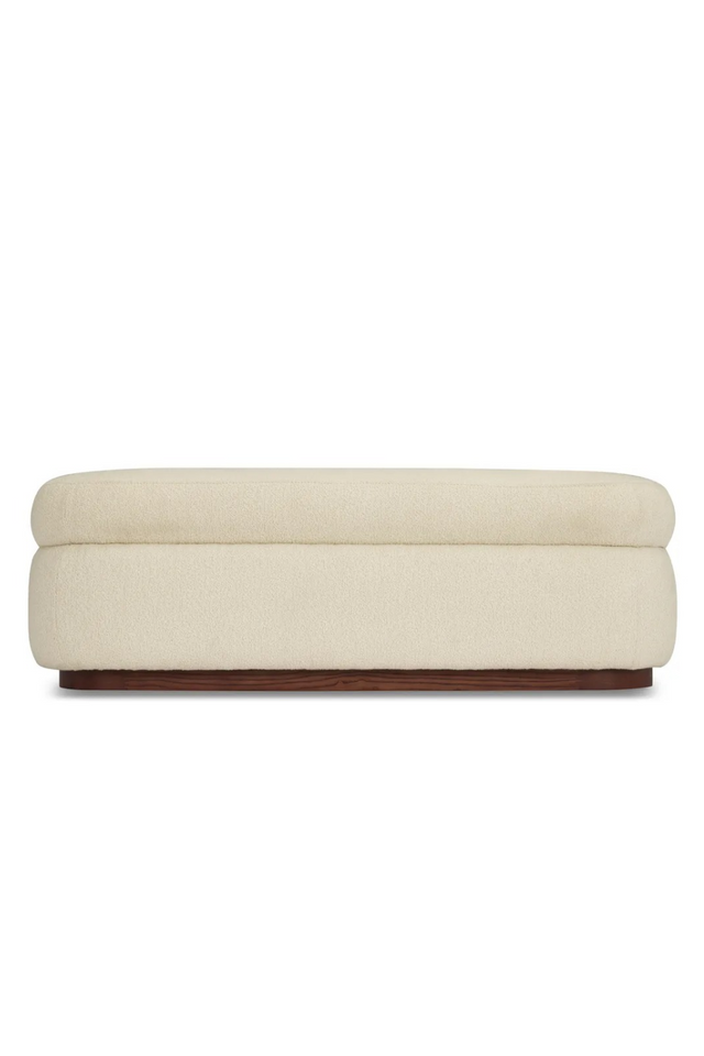 White Bouclé Bench | NV Gallery Mosso | Oroa.com