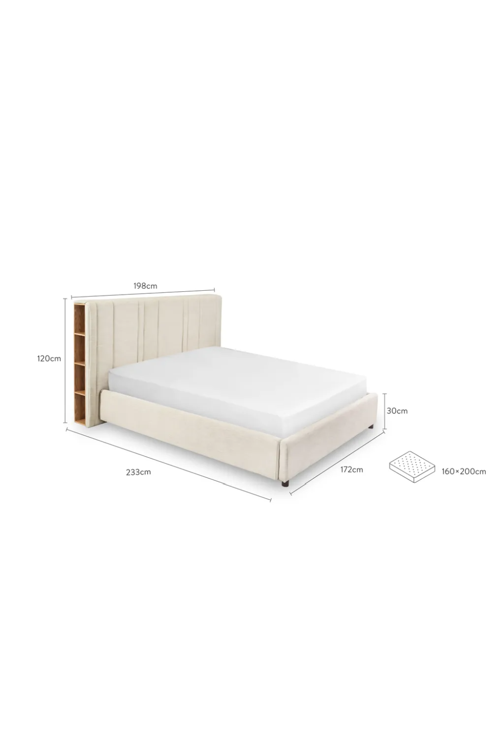 Cream 4-Compartment King Bed | NV Gallery Infinity