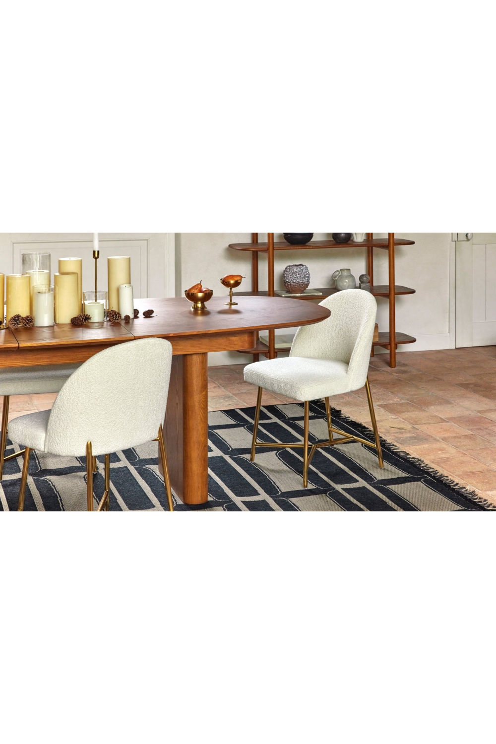 White Bouclé Dining Chair | NV Gallery Bane | Oroa.com