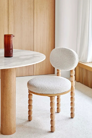 White Bouclé Dining Chair | NV Gallery Bold | Oroa.com