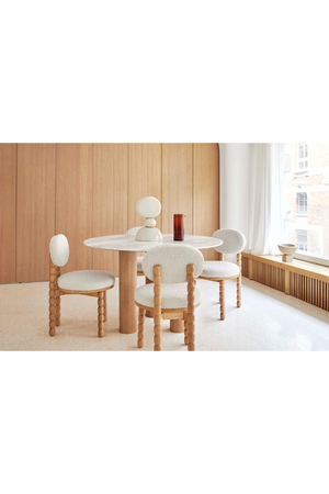 White Bouclé Dining Chair | NV Gallery Bold | Oroa.com