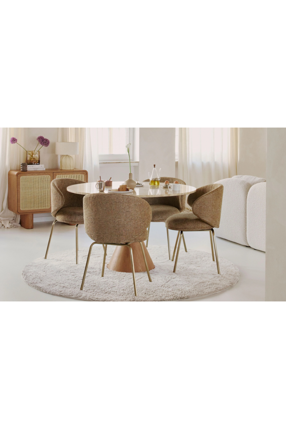 Curved Tweed Dining Chair | NV Gallery Savio | Oroa.com