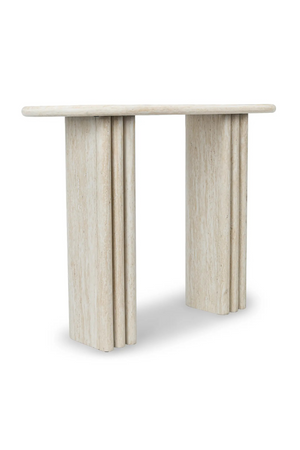 Layered Base Travertine Console Table | NV Gallery Artemis | Oroa.com
