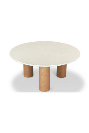 Beige Marble Round Coffee Table | NV Gallery Andrea | Oroa.com