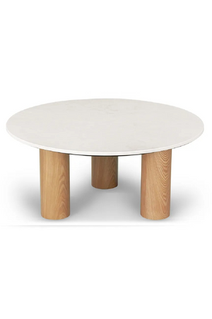 Beige Marble Round Coffee Table | NV Gallery Andrea | Oroa.com