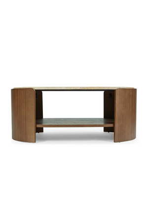 Oval Travertine Coffee Table | NV Gallery Elipse | Oroa.com