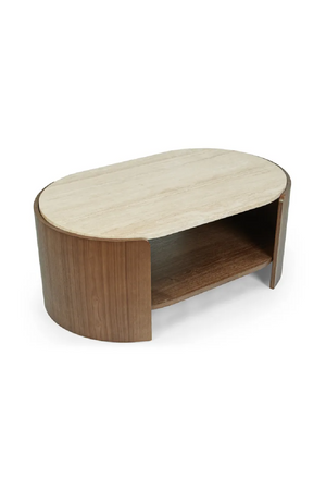 Oval Travertine Coffee Table | NV Gallery Elipse | Oroa.com