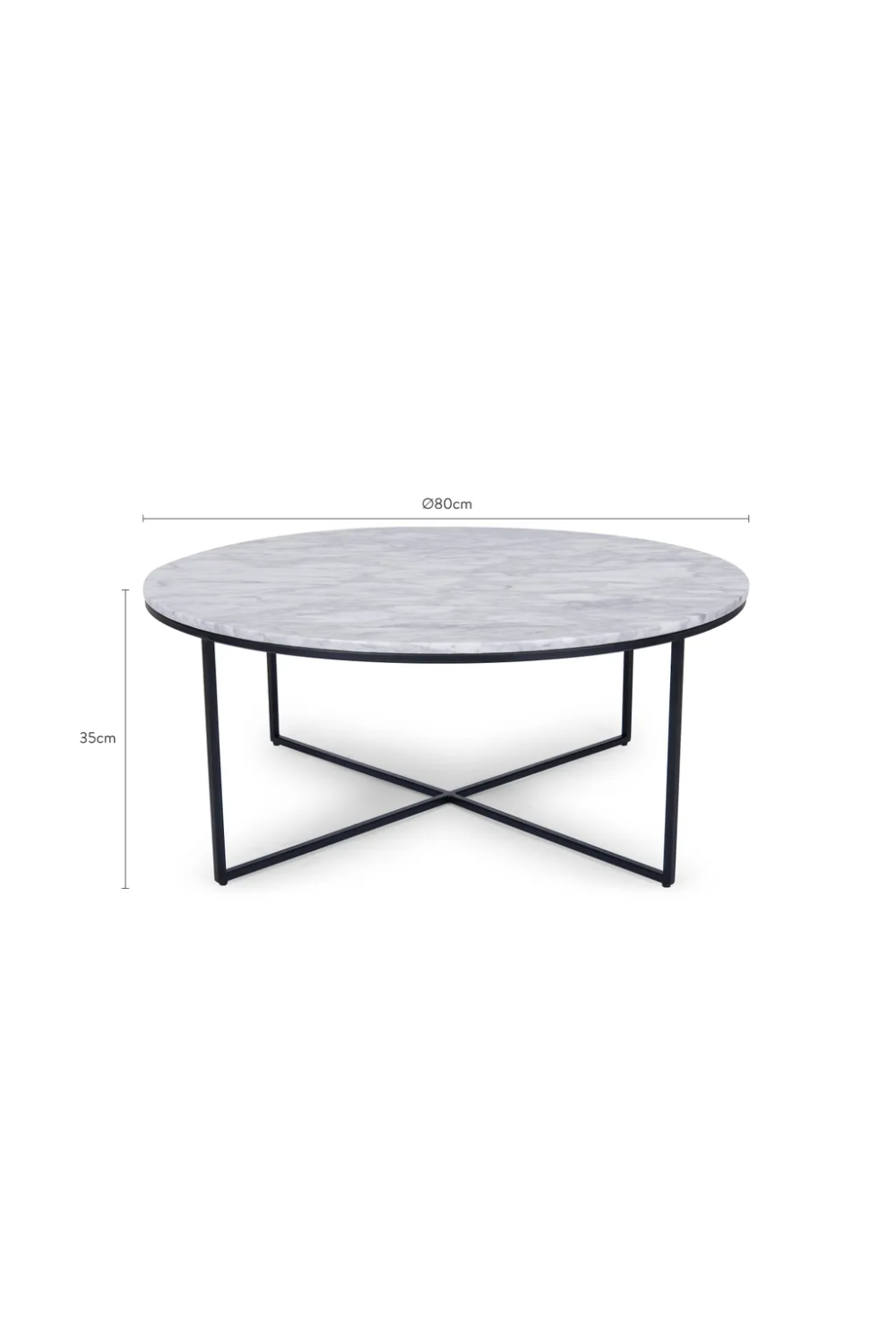 Black Cross Base Coffee Table | NV Gallery Giselle | OROA.com