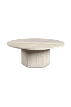 Round Glossy Travertine Coffee Table | NV Gallery Sienna | Oroa.com