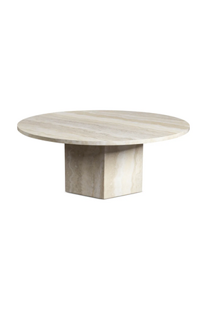 Round Glossy Travertine Coffee Table | NV Gallery Sienna | Oroa.com