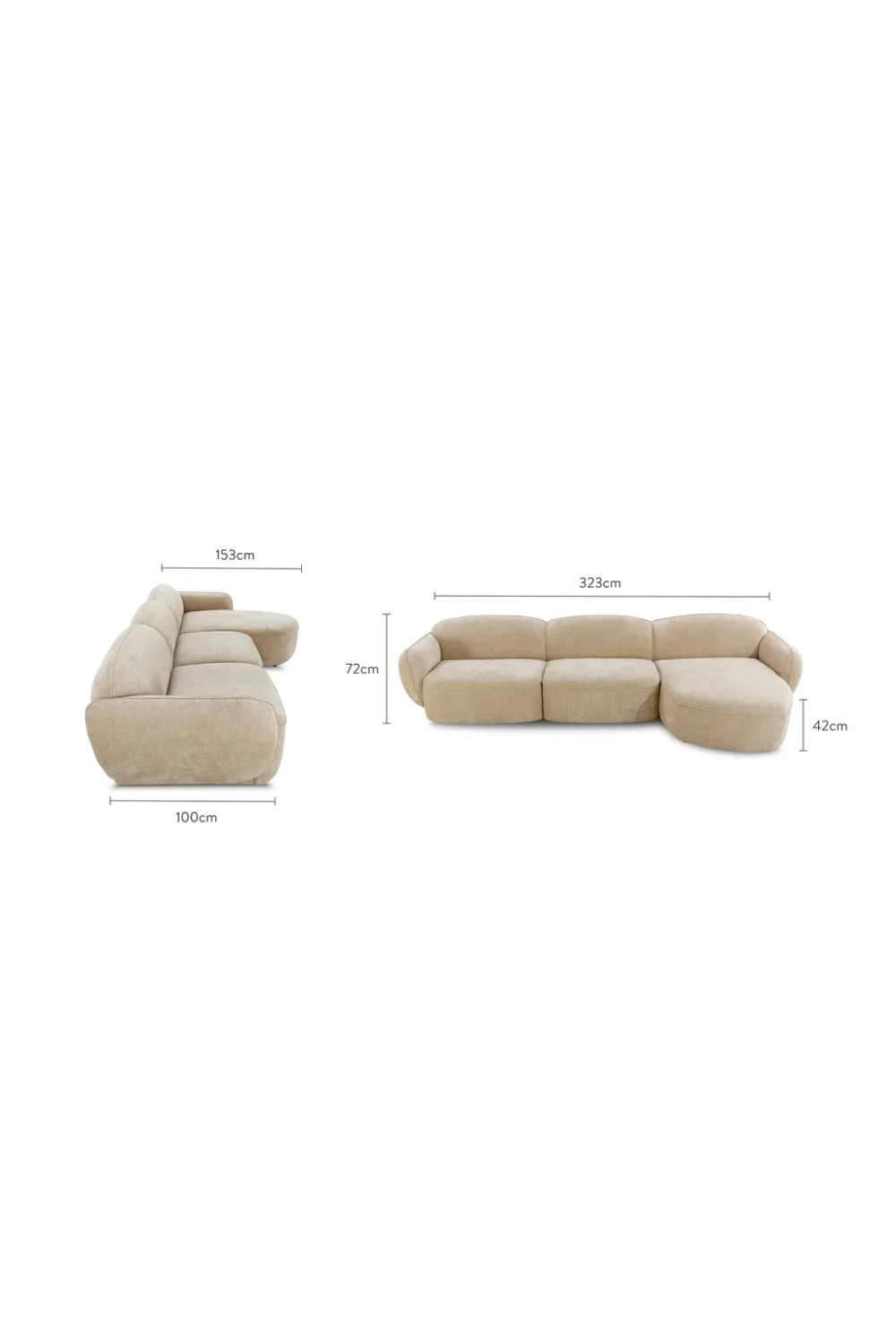 Beige Plush Corner Sofa | NV Gallery Wonka | Oroa.com
