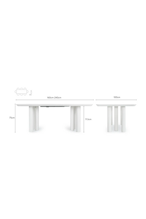 White Extendable Dining Table | NV Gallery Amadeo | Oroa.com