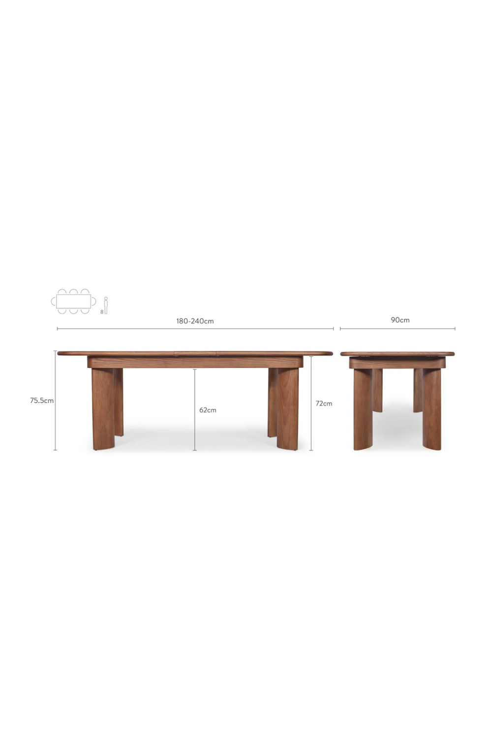 Walnut Veneer Extendable Dining Table | NV Gallery Offgrid | Oroa.com