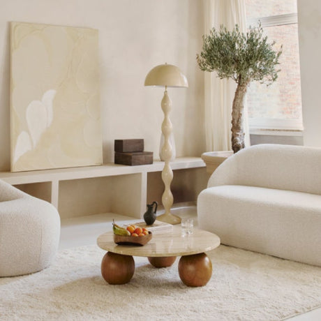   Satin Beige Floor Lamp | Oroa.com