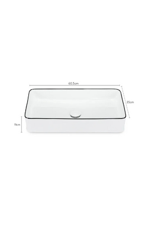 White Glazed Rectangular Sink | NV Gallery Amsterdam | Oroa.com