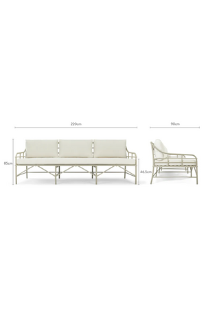 White Outdoor 3-Seater Sofa | NV Gallery Amalfi | Oroa.com