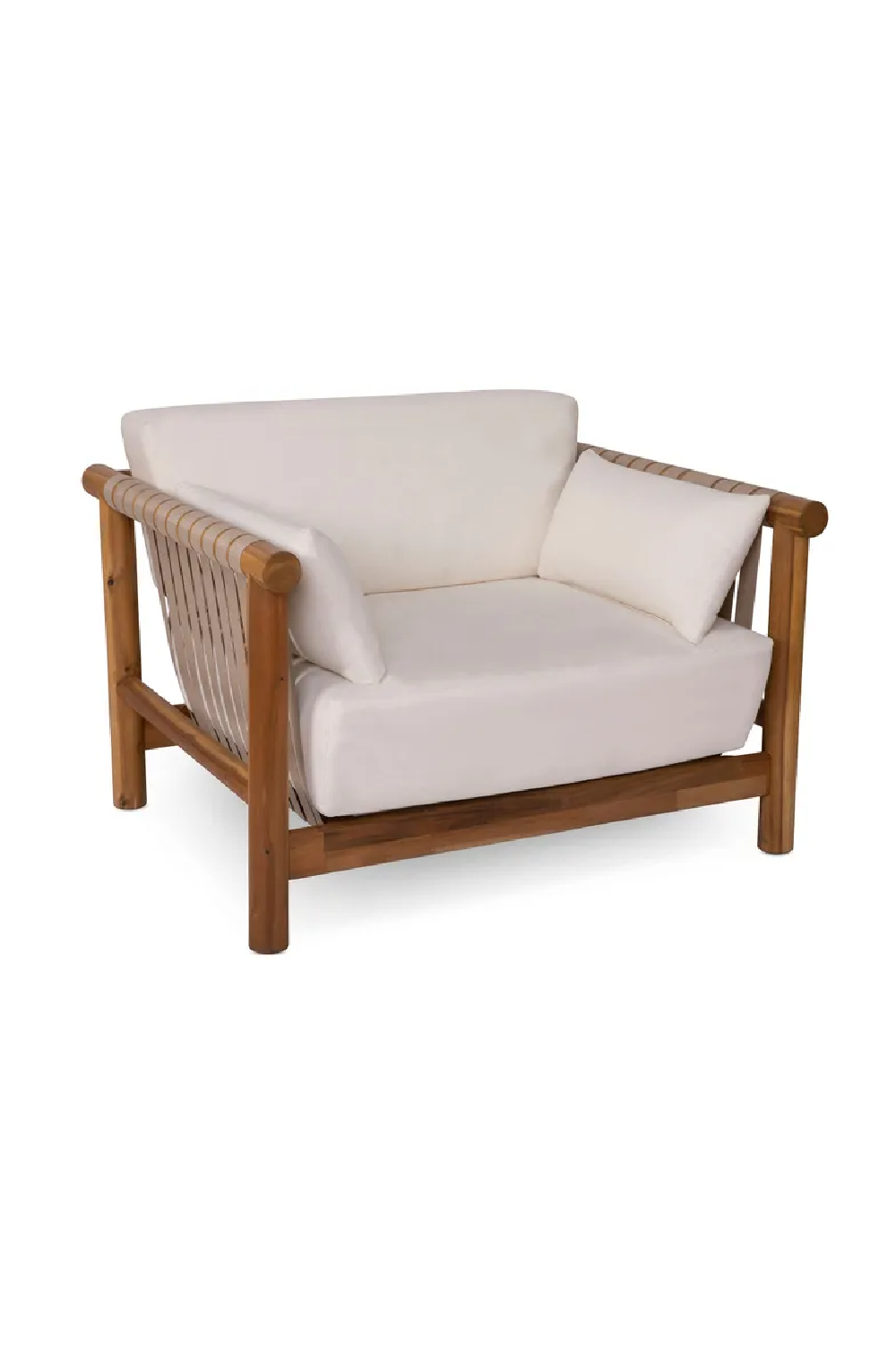 Solid Acacia Padded Outdoor Armchair | NV Gallery Bexley | Oroa.com